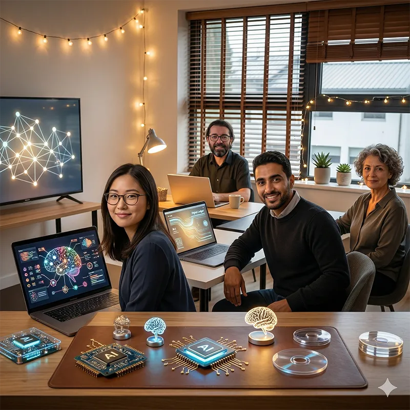 Illustration autour de la formation et des usages de l’intelligence artificielle