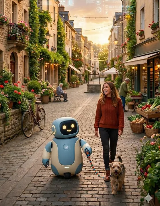 Illustration d’une ville future en lien avec les conférences sur l’intelligence artificielle